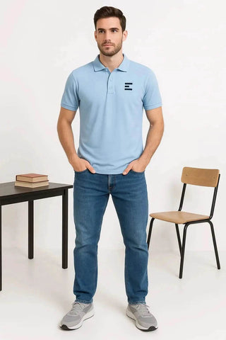 Sky Blue Polo Shirt for Men - Premium Cotton Comfort for Smart Casual Style - Ecowears.pk