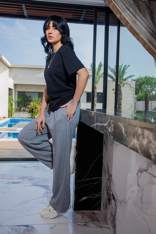 Slate Drift Drawstring Trousers- Light Grey - Ecowears.pk