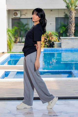 Slate Drift Drawstring Trousers- Light Grey - Ecowears.pk