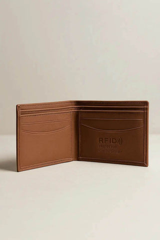 Slim RFID Leather Wallet – Minimalist Bifold in Multiple Colors - Ecowears.pk