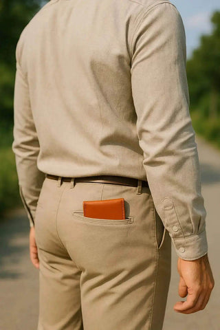 Slim RFID Leather Wallet – Minimalist Bifold in Multiple Colors - Ecowears.pk