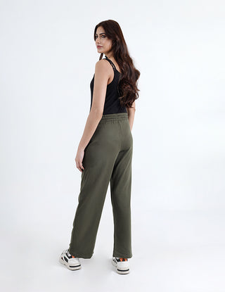 Women’s Olive Straight-Leg Jogger Trousers