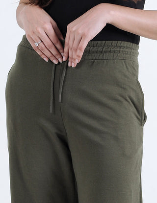 Women’s Olive Straight-Leg Jogger Trousers