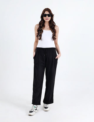Women’s Black Striped Athletic Trouser
