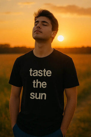 Taste The Sun T-Shirt - Regular Fit Black Tee for Ultimate Everyday Comfort and Style - Ecowears.pk