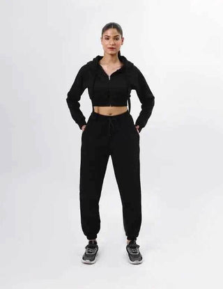 Women's Hoodie and Pants Set - Zipper Casual Hoodie with Waist Stretch Pants - Ecowears.pk