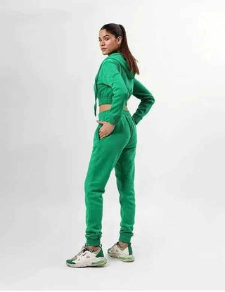 Women's Hoodie and Pants Set - Zipper Casual Hoodie with Waist Stretch Pants - Ecowears.pk