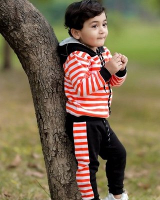 Winter Striped Hoodie Suit
