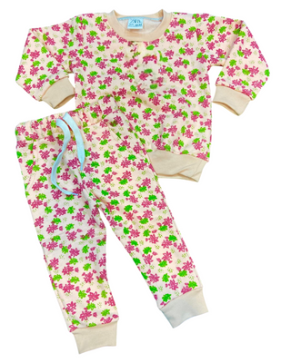 Girls Winter Floral Print Track Suit